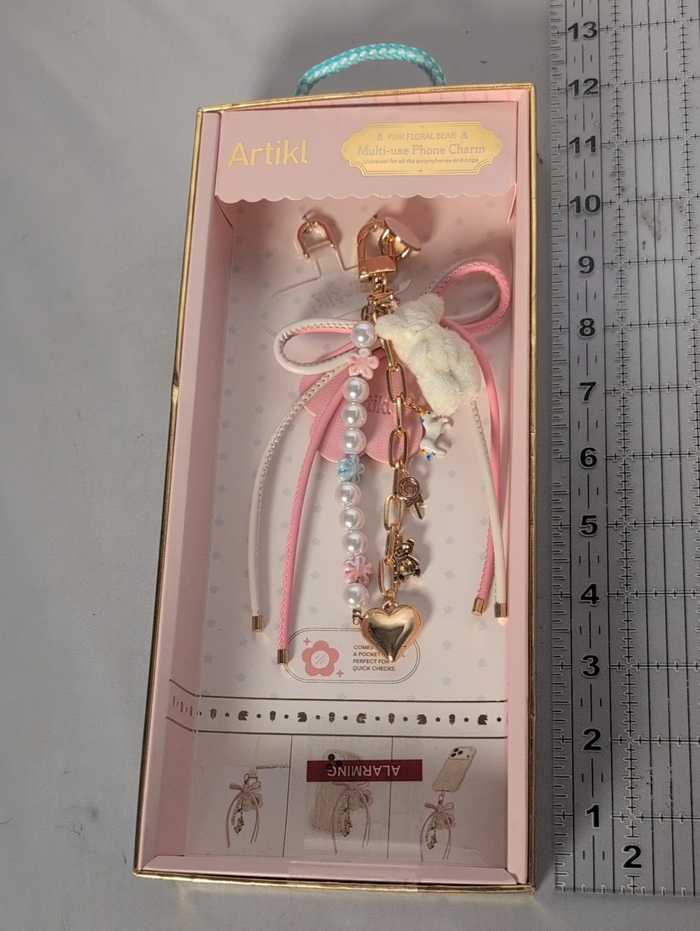 Artikl Pink Floral Bear Multi-use Phone Charm